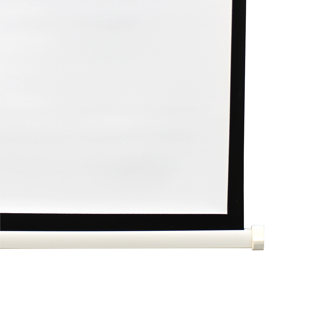Schermo Manuale 200x152cm con tela bianca, retro nero e bordo nero, formato 16:9, Mod. IR-S3202RN