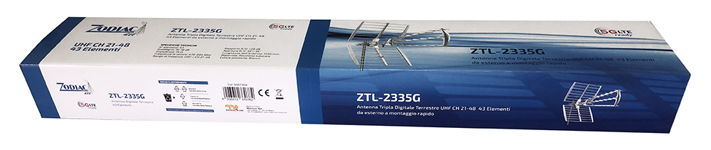 Antenna tripla UHF 43 elementi  5G Free mod. ZTL-2335G