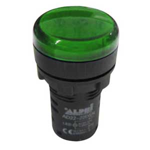 24V Green LED Light Indicator with Gem AP/SEGN/220G-C