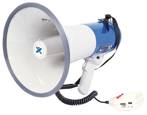 Megafono 65W con registrazione, sirena, microfono, USB,  mod. MEG065