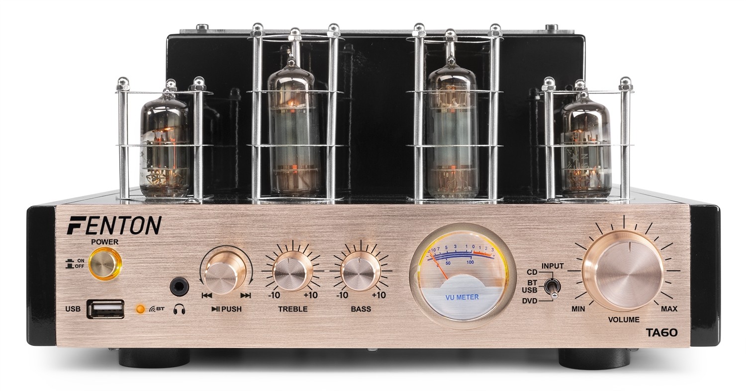 Amplificatore stereo ibrido valvolare con Bluetooth, USB/SD mp3, 2x 25W TA60