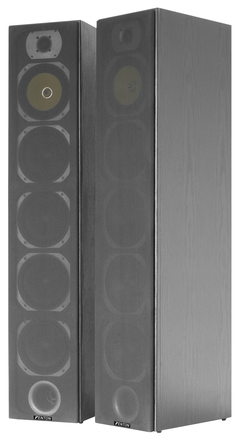 Coppia diffusori 4 vie a torre da 600W (2x300W), colore nero, Mod. SHFT57B