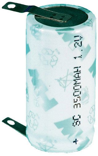 Accumulatore ni-mh tipo sc 3500mAh con terminali a saldare NI-MH SC3500+TAG