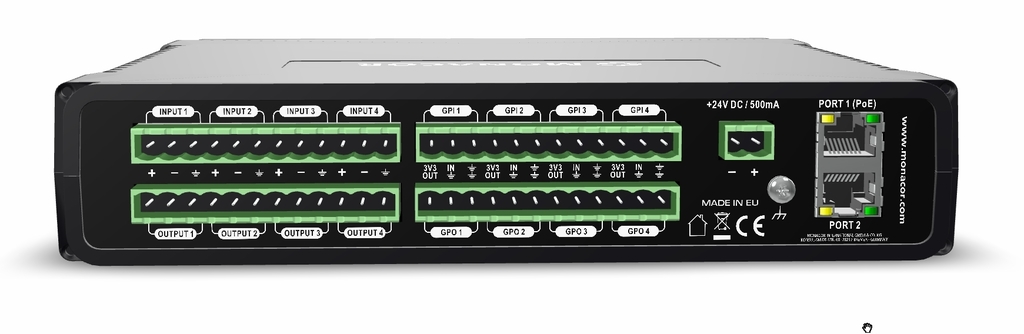 DRM-44 - Dante Matrix 4 x 4: 4 balanced analogue inputs and 4 balanced analogue outputs via network