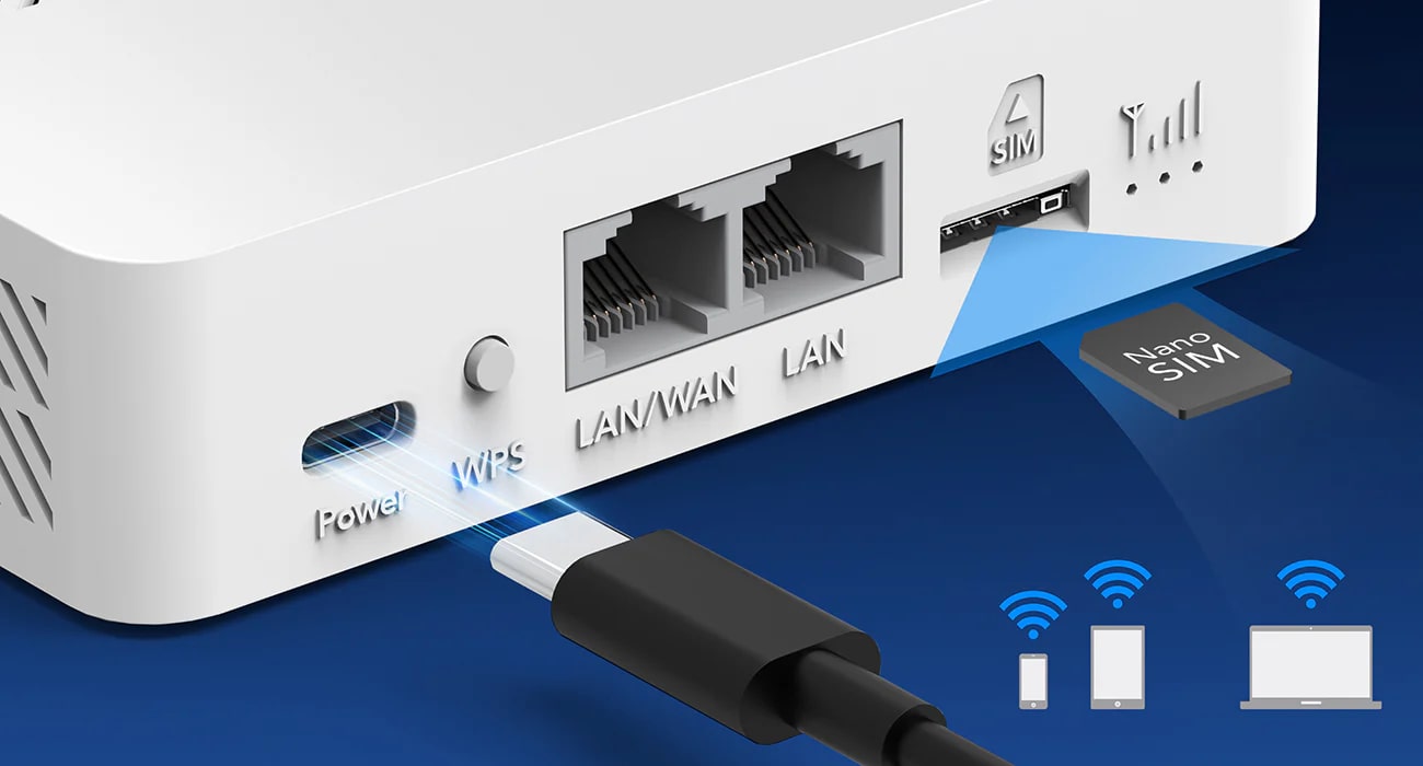 LT300 - N300 Wi-Fi 4G LTE Cat4  Router USB-C