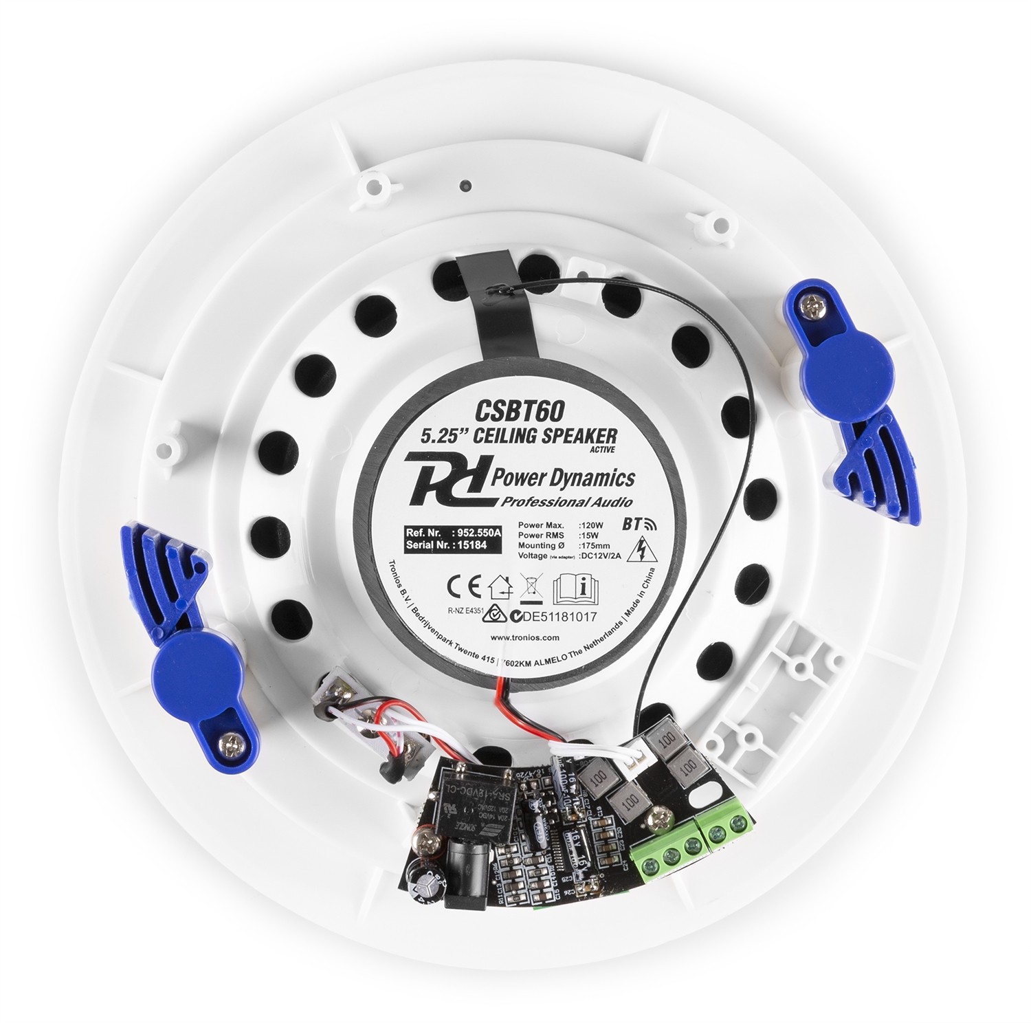 Coppia diffusori amplificati da incasso a soffitto con ricevitore bluetooth, Mod. CSBT60