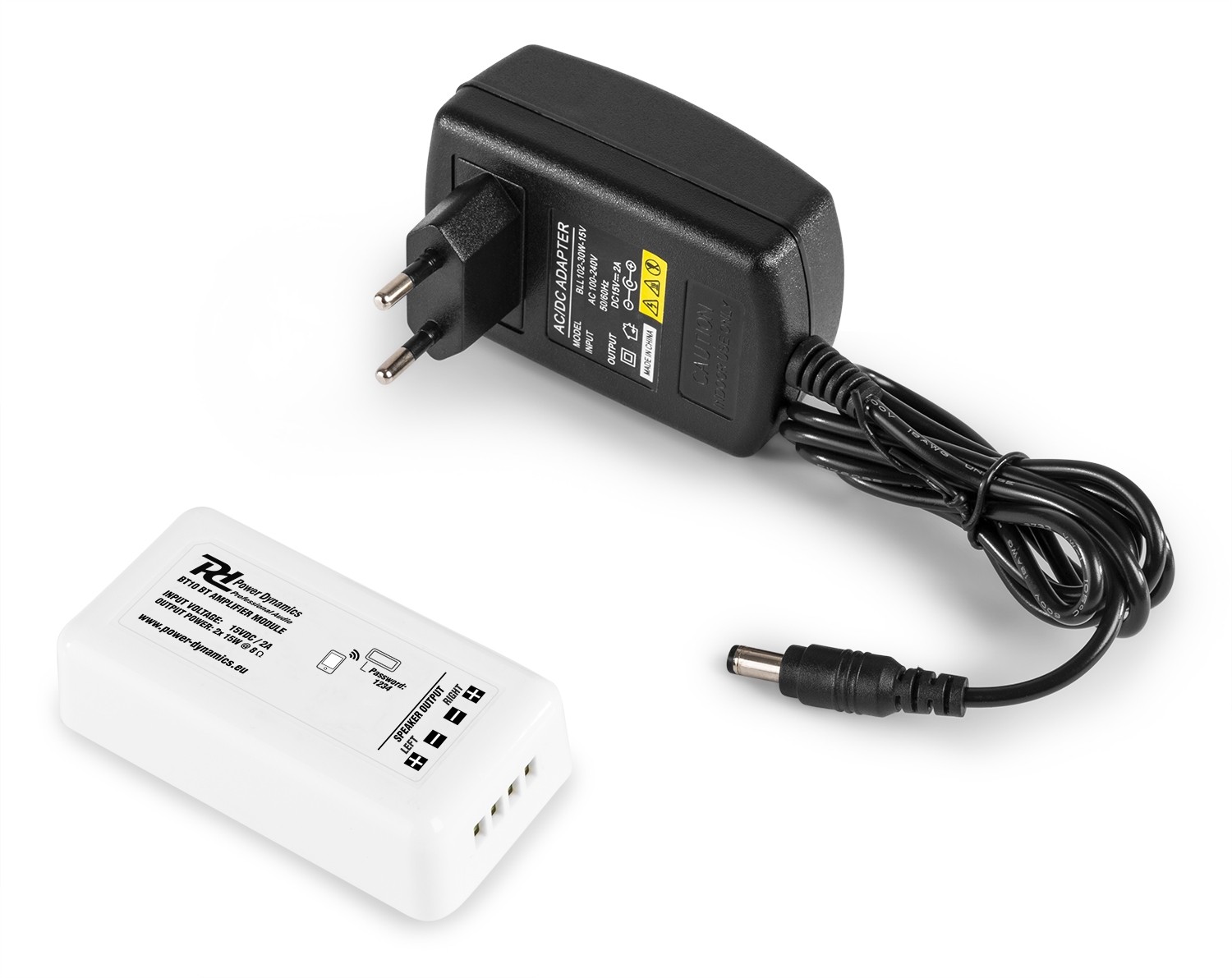 Amplificatore audio stereo compatto e con una potenza di 60W (2x30W), Mod. BT10