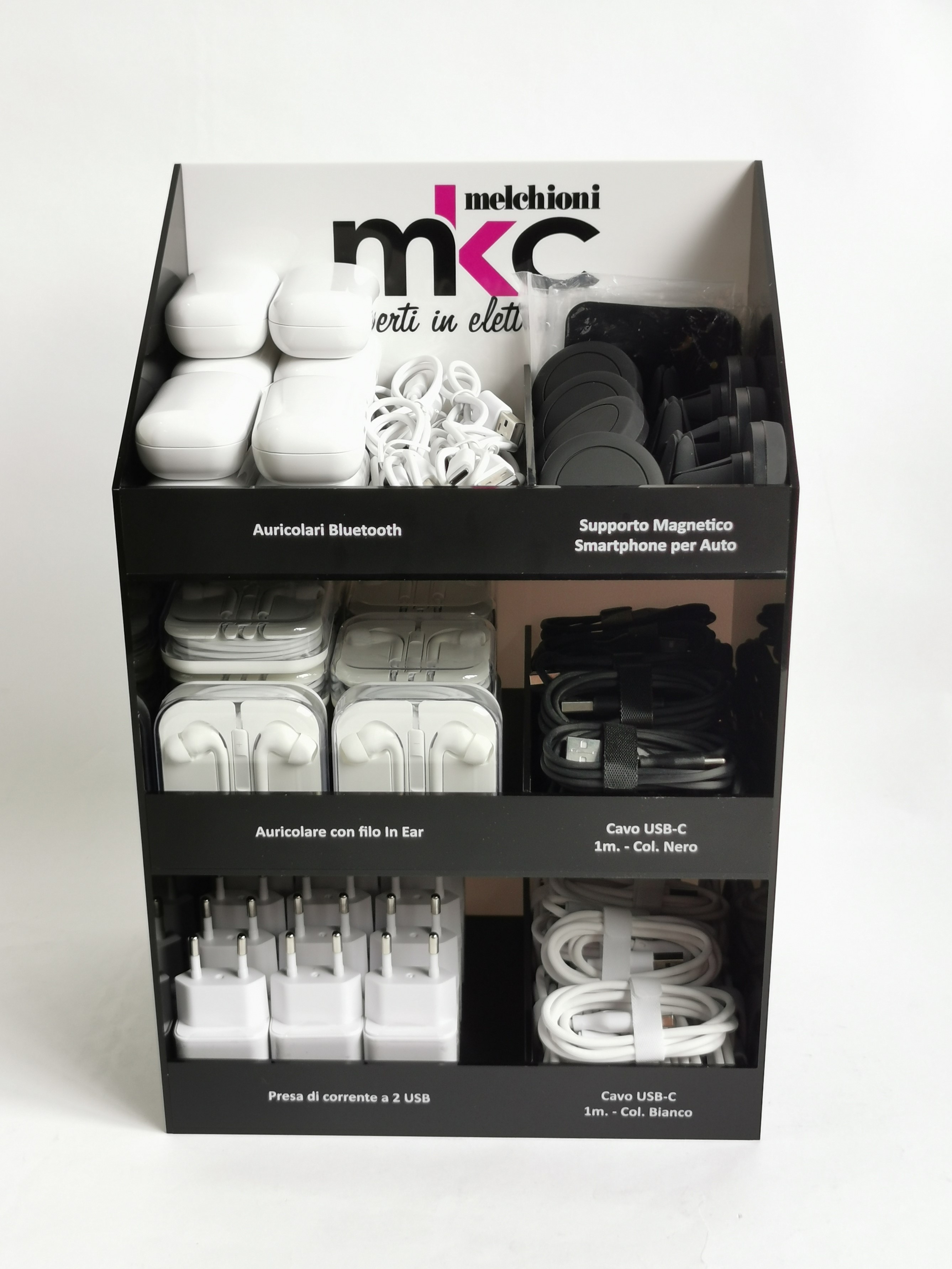 Espositore da banco per accessori smartphone – 80 pezzi