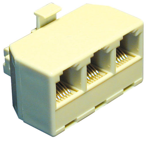 Adattatore telefonico modulare spina 6/4 - 3 prese 6/4