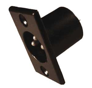 3-Pin Black Microphone Panel Connector SP/892N-C