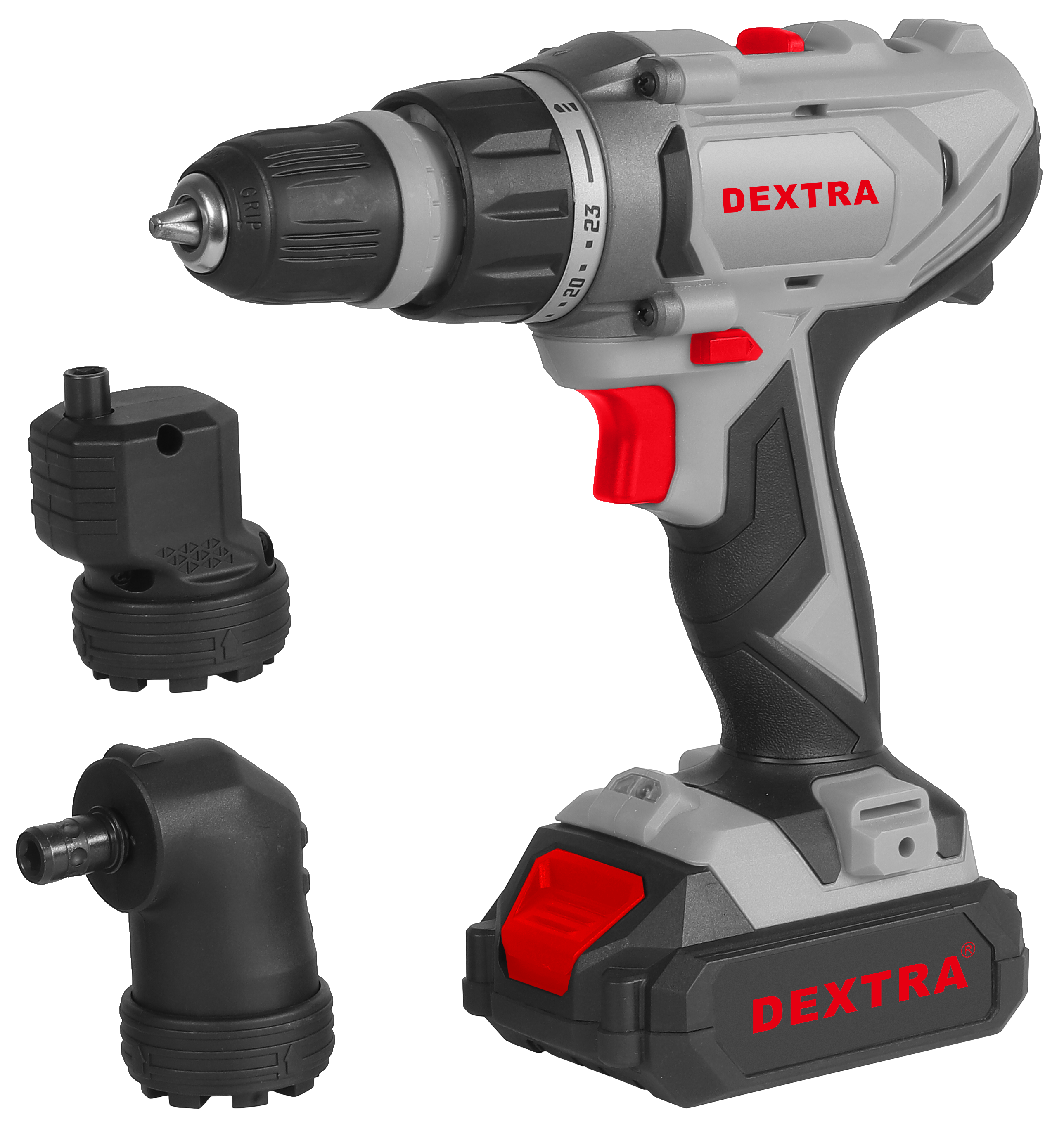 20V 50 N·m 3-in-1 multi-head drill/driver with 10 mm DEXTRA keyless chuck