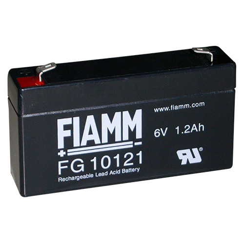 Batteria al piombo ricaricabile 6V 1.2Ah terminale faston 4.8mm FIAMM
