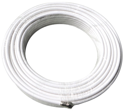 ZDB-5.0-50 - Cavo coassiale  75 Ohm, bianco, diametro 5 mm, con connettori F, matassa da 50mt.