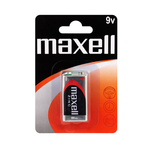 Batteria 9V MAXELL zinco carbone 1pc blister 6F22