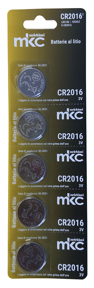 BATTERIA CR2016 LITIO 3V MKC BLISTER 5PZ