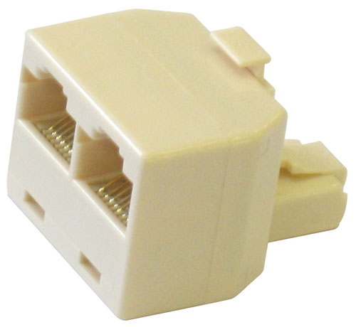 Adattatore telefonico modulare spina 8/8 - 2 prese 8/8