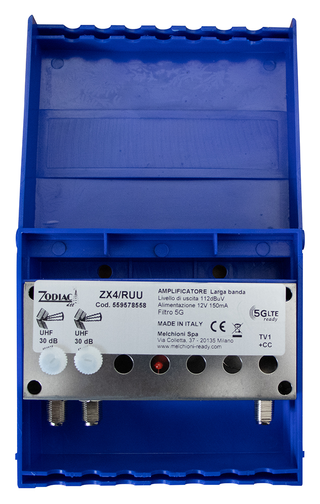 ZX4/RUU - Amplificatore DVB-T2  5G Free da palo con 2 ingressi in banda UHF