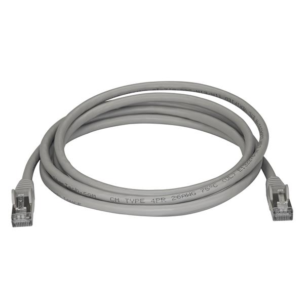 Startech.com 6ASPAT2MGR 2m CAT6a Ethernet Cable - 10 Gigabit Shielded Snagless RJ45 100W PoE Patch Cord - 10GbE STP Network Cable w/Strain Relief - Grey Fluke Tested/Wiring is UL Certified/TIA (6ASPAT2MGR)
