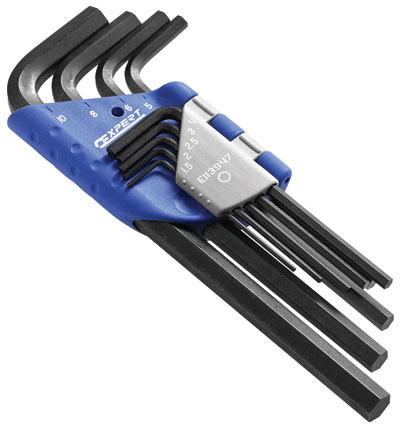 Set 9 chiavi a brugola, lunghe, metriche