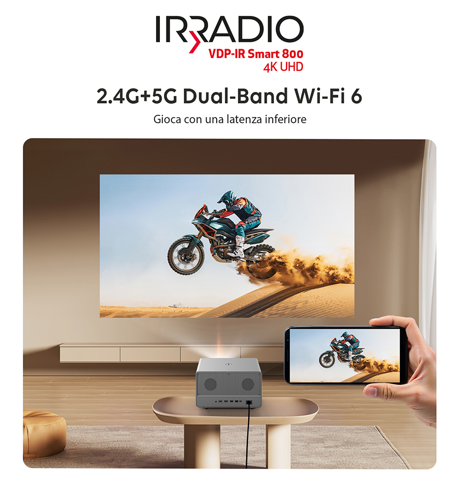 VDP-IR Smart 800 4K UHD - Videoproiettore 4K Ultra HD  2160p, con Sistema GTV