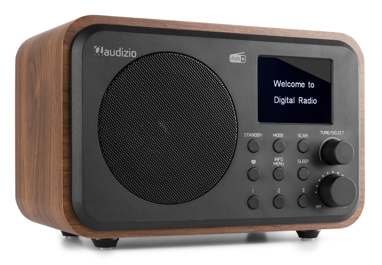 Milano, Radio DAB+/FM con batteria ricaricabile, BT e display, colore noce