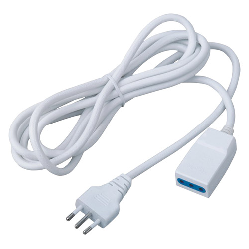 Prolunga elettrica bianca  10A, 5mt, 3x0,75mmq    MKC
