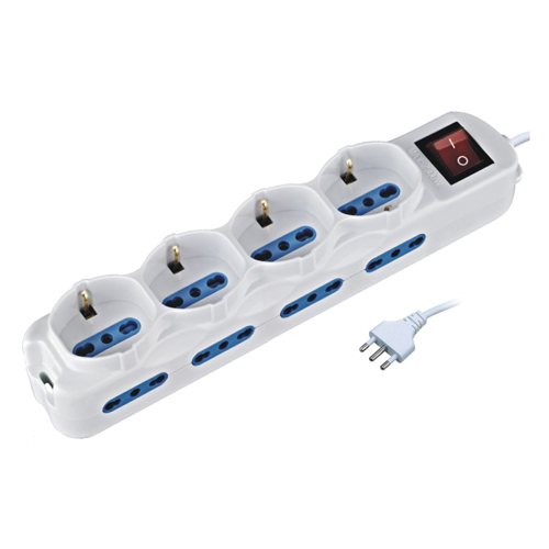 Multipresa 12 posizioni, spina 16A, bianco  MKC