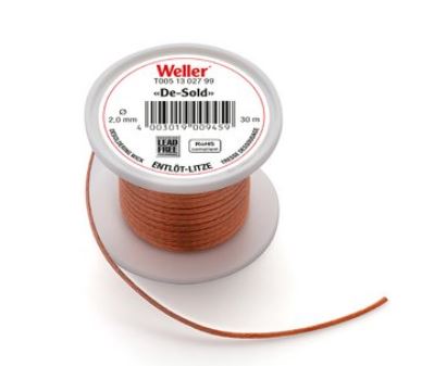 Desoldering braid 30 m reel, 2 mm width T0051302799 - Weller
