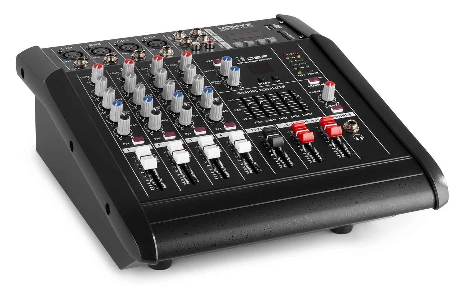 Mixer Audio a 5 canali con amplificatore e DSP / BT / SD / USB / MP3