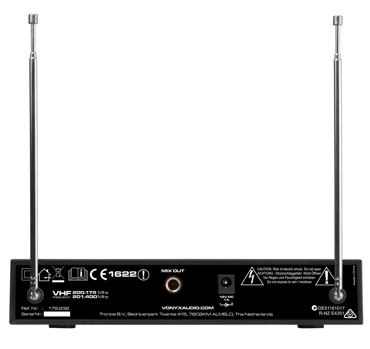 Set microfonico VHF a 2 canali con 2 microfoni palmari, mod. WM522