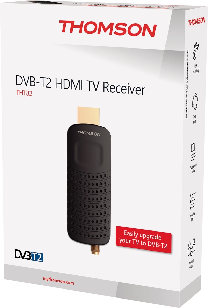 Decoder digitale terrestre dvb-t2 hevc h.265 60hz, 10bit, mod. THT82