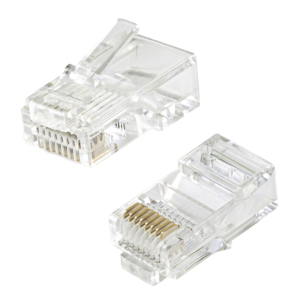 Spina RJ45 connettore con fori passanti Cat5e UTP (barattolo da 100pz)