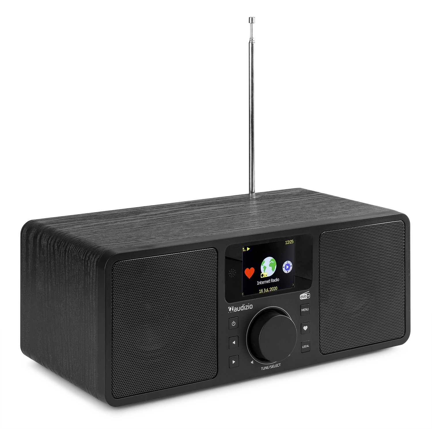 Roma, WiFi Internet radio con batteria integrata e display a colori, colore nero