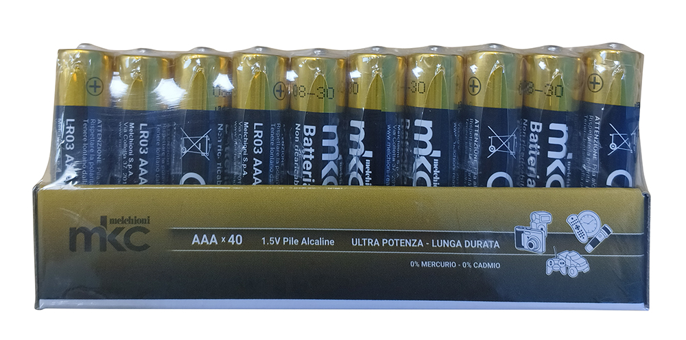 BATTERIA R03 AAA ALCALINA MKC BOX 40PZ
