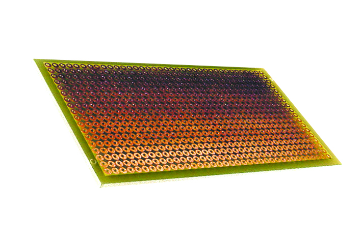 Copper-clad perforated fibreglass plate, one side, 100x220mm