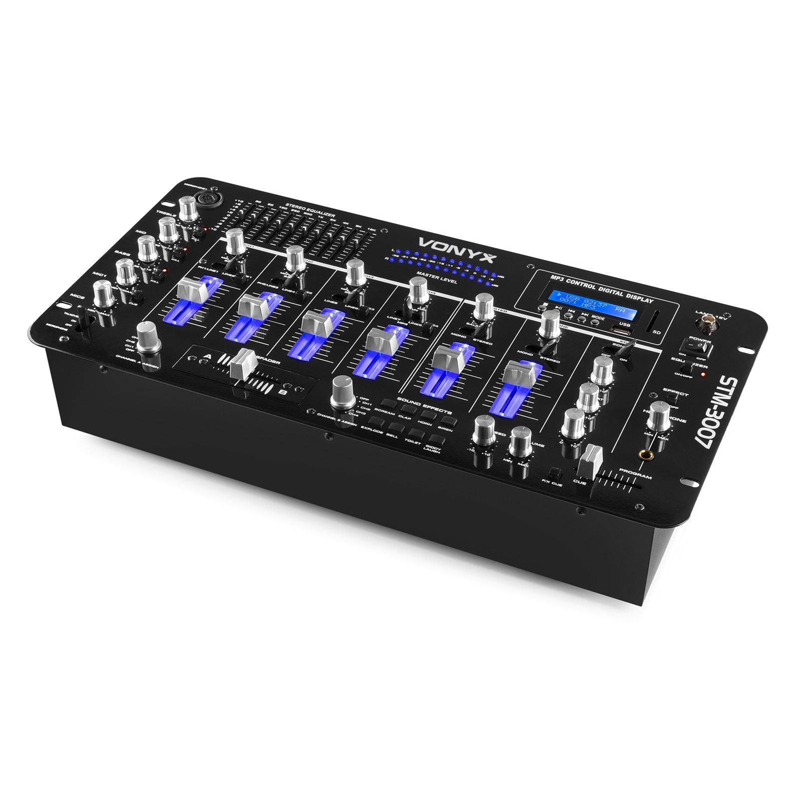 Mixer passivo 6-canali con SD/USB/mp3/Bluetooth, Mod. STM-3007