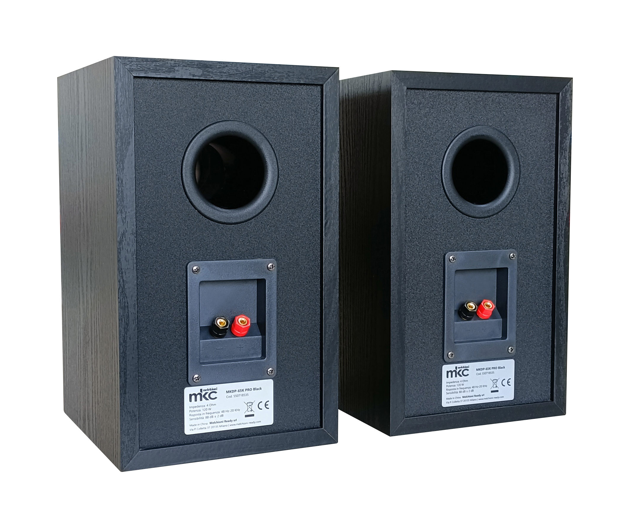 Pair of passive 2-way speakers 120W 6.5" 4Ohm black MKDP-65K PRO Black