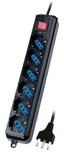 Ewent EW3923 MultiSocket white n°6 sockets schuko/dual pitch 10/16a - plug  ita  with Switch