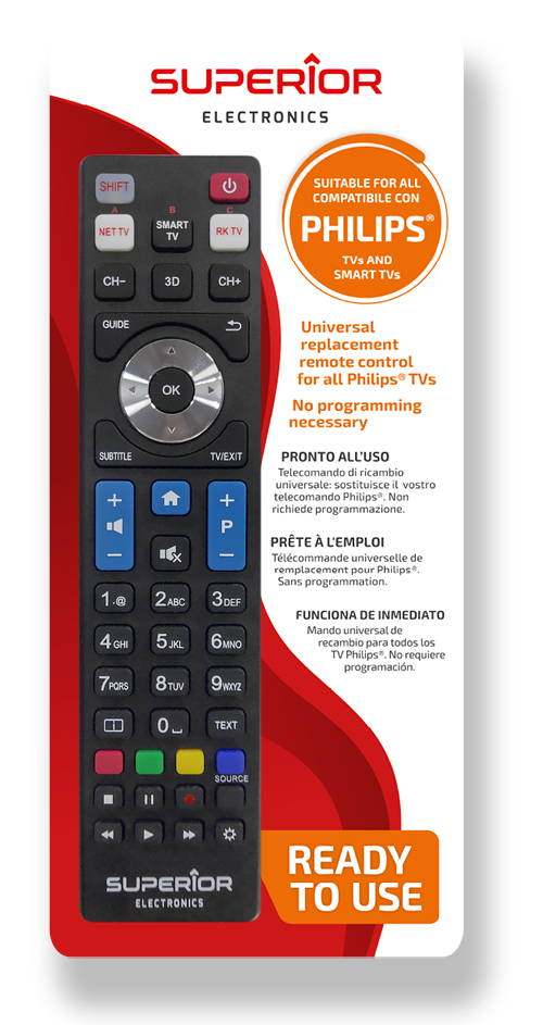Telecomando per tv e smart tv philips costruiti dopo il 2000. SUP047