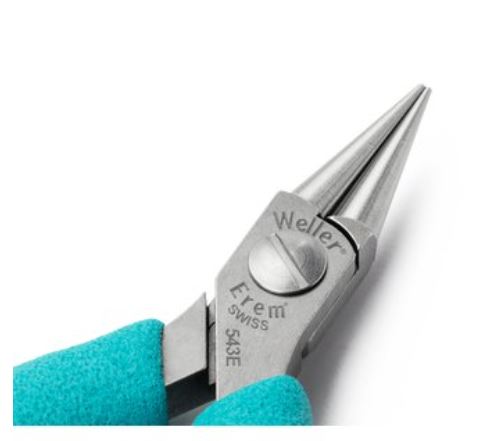 Pinze a becco tondo con ganasce lisce ad alta precisione, 543E Weller