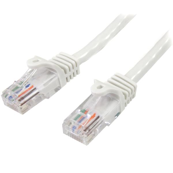 Startech.com 45PAT7MWH 7m White Cat5e Patch Cable with Snagless RJ45 Connectors - Long Ethernet Cable - 7 m Cat 5e UTP Cable (45PAT7MWH)