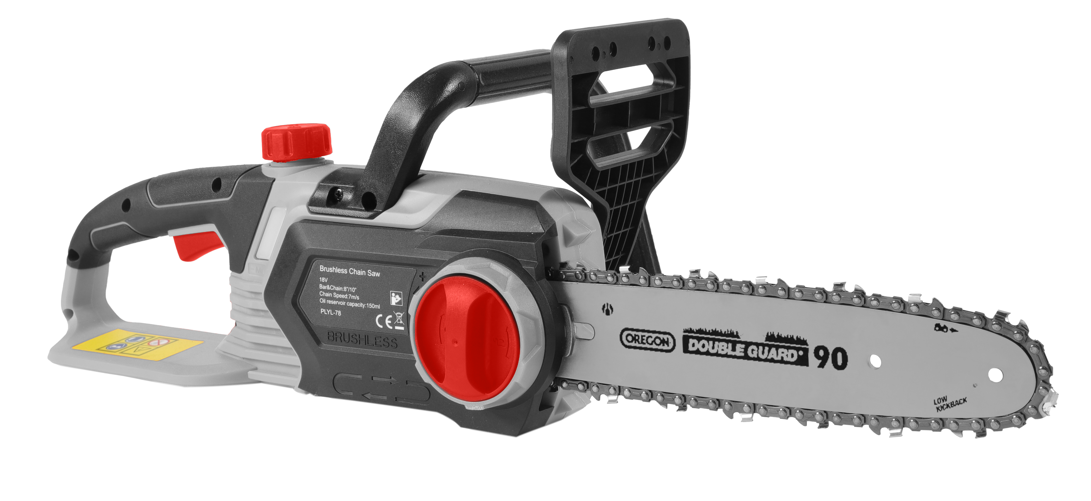 Motosega brushless 20V 8”/10” 7 m/s con sistema di tensionamento della catena senza utensili e freno meccanico DEXTRA