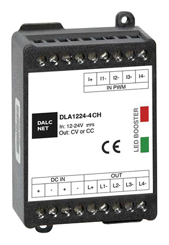 Controller dimmer DLA1224-4CV, 4 canali 12/24V, PWM, MKC Light