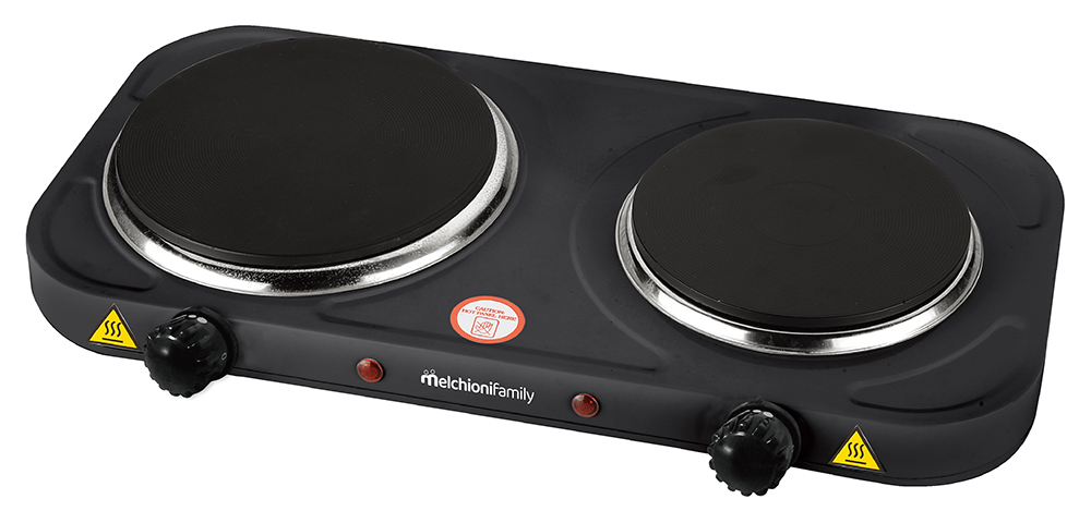 Fornello elettrico COOK 2 - 2 piastre  nero