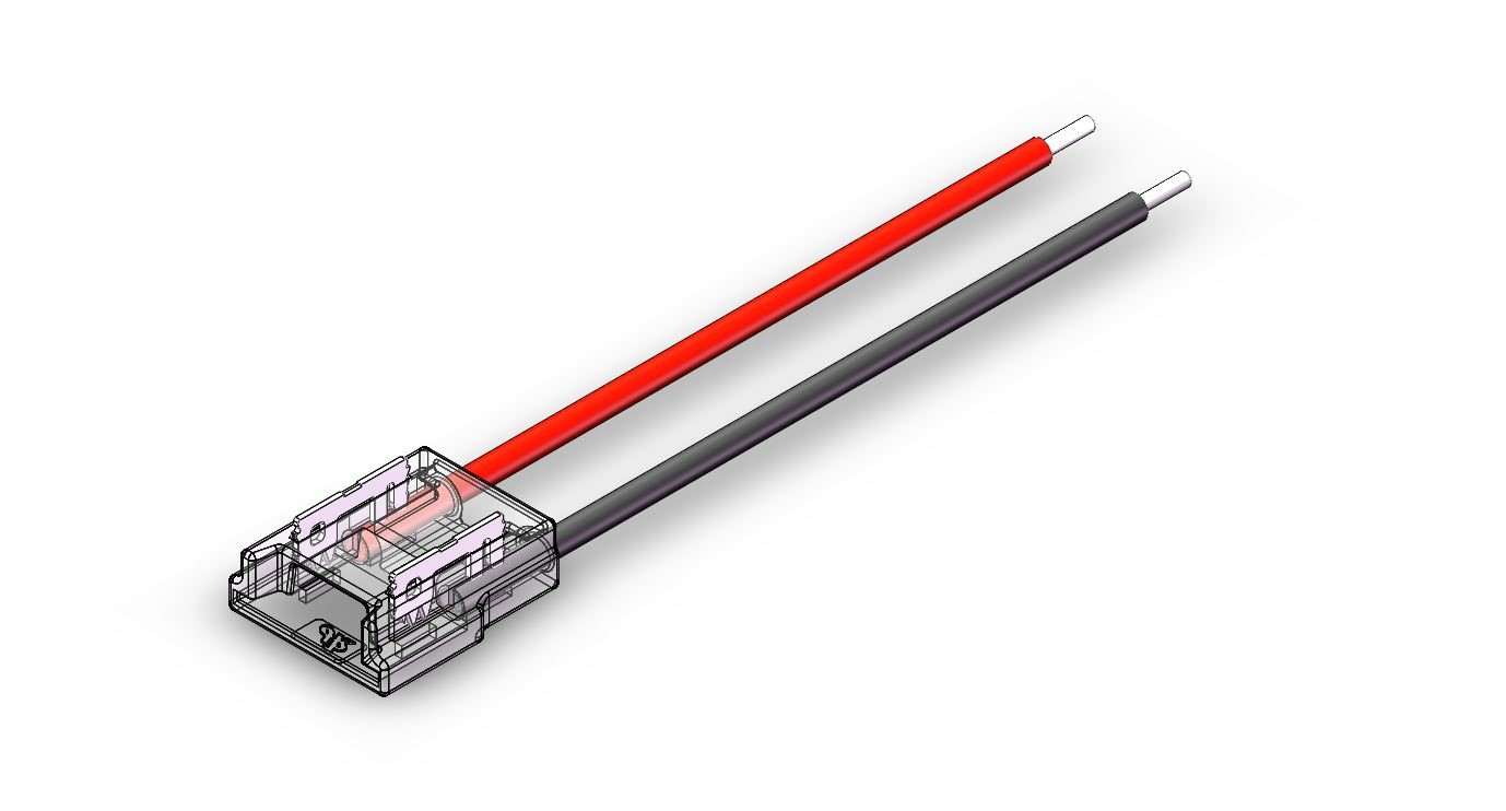 Connettore strip - cavo, 8mm 2 pin IP20 (cavo 15mm incluso)