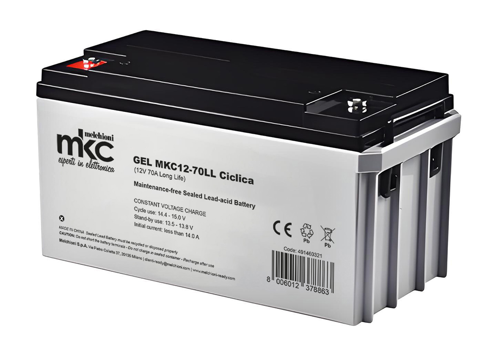 ACCUMULATORE GEL MKC12-70LL 12V 70A Long Life 10 anni