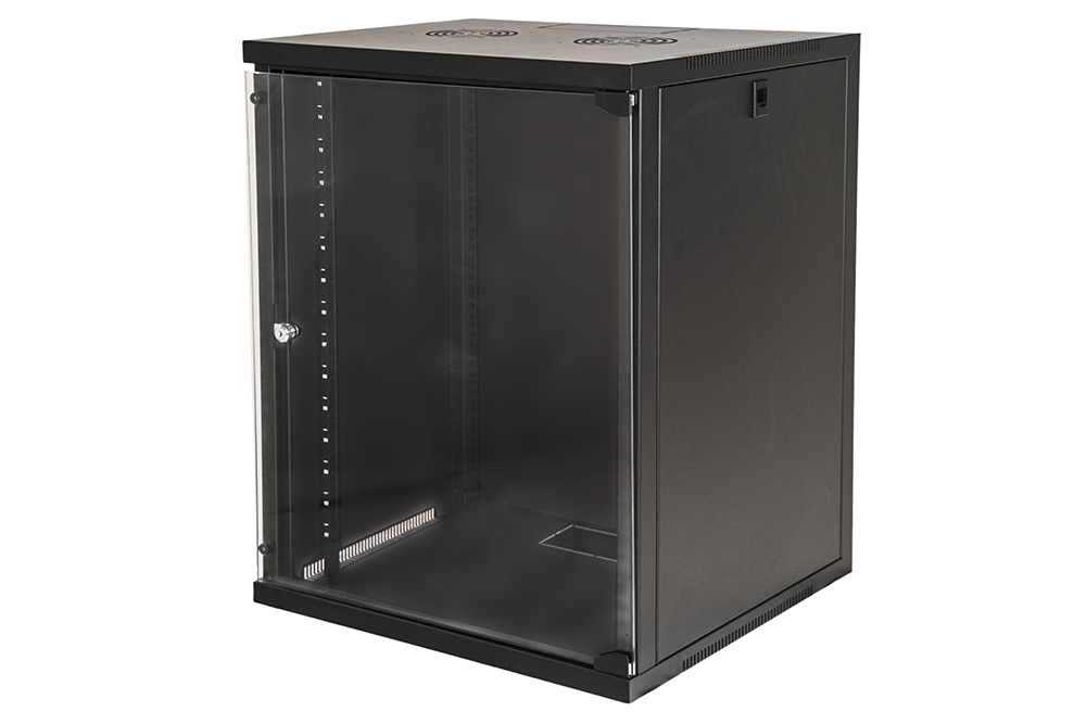 MK1915U66N - ARMADIO RACK 19 15 UNITA' DA MURO COLORE NERO PORTA VETRO