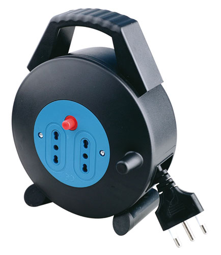 Avvolgicavo con 2 prese bipasso e cavo da 5mt, Mod. SL-2