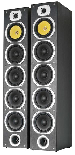 Coppia diffusori 4 vie a torre da 600W (2x300W), colore nero, Mod. SHFT57B