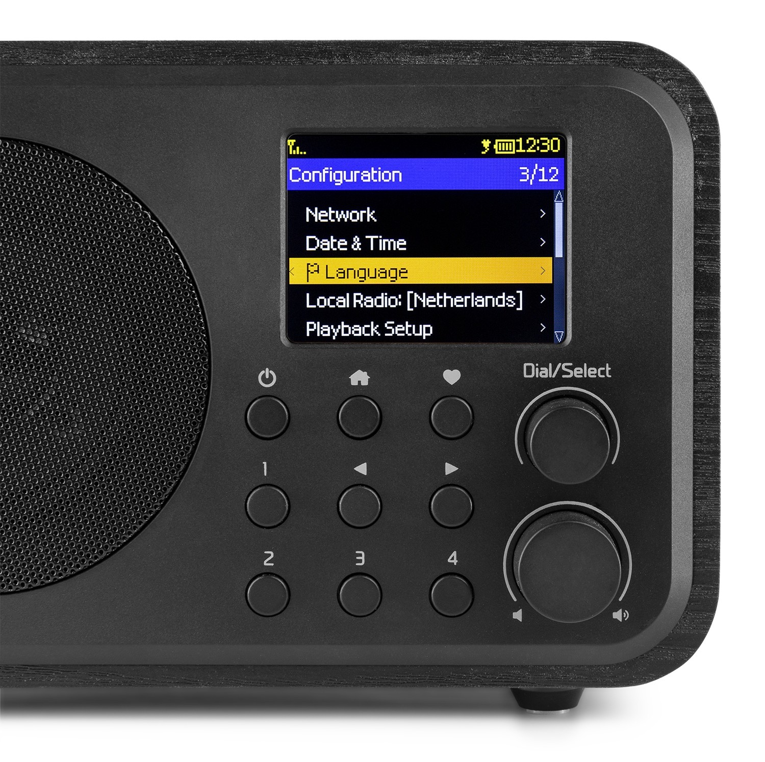 Venezia, WiFi Internet radio, batteria integrata e display a colori, colore nero